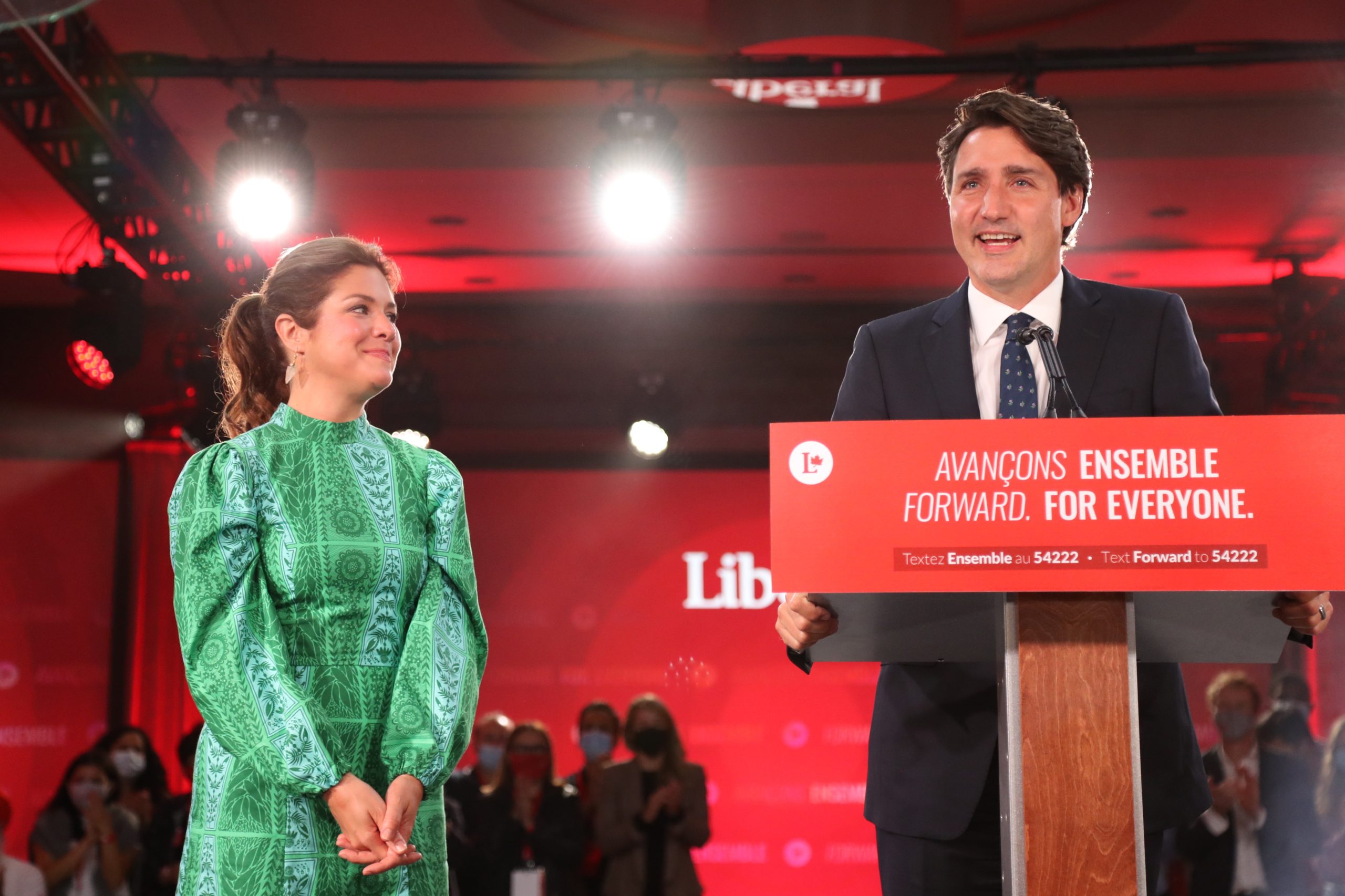 Sophie Grégoire Trudeau con Justin Trudeau en 2021
